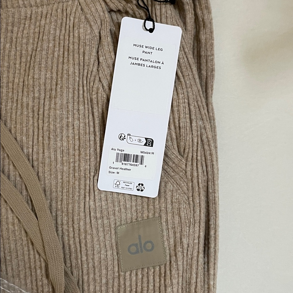 Alo NWT Muse Wide Leg Pants Gravel Heather Size M - Picture 11 of 12